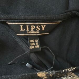 Lipsy Black Dress with Gold Accents